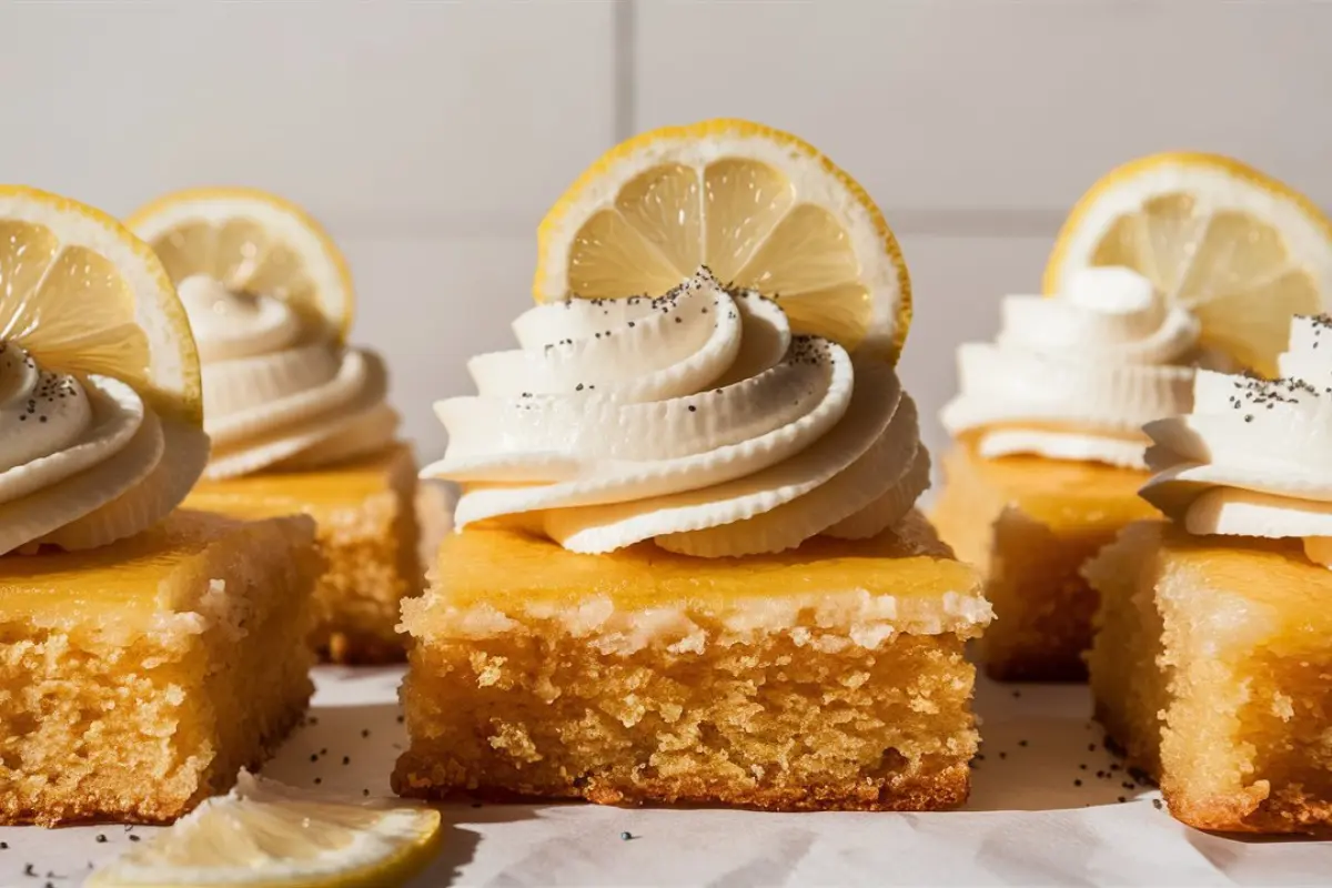 Lemon Cake Bars with Cream Cheese Frosting