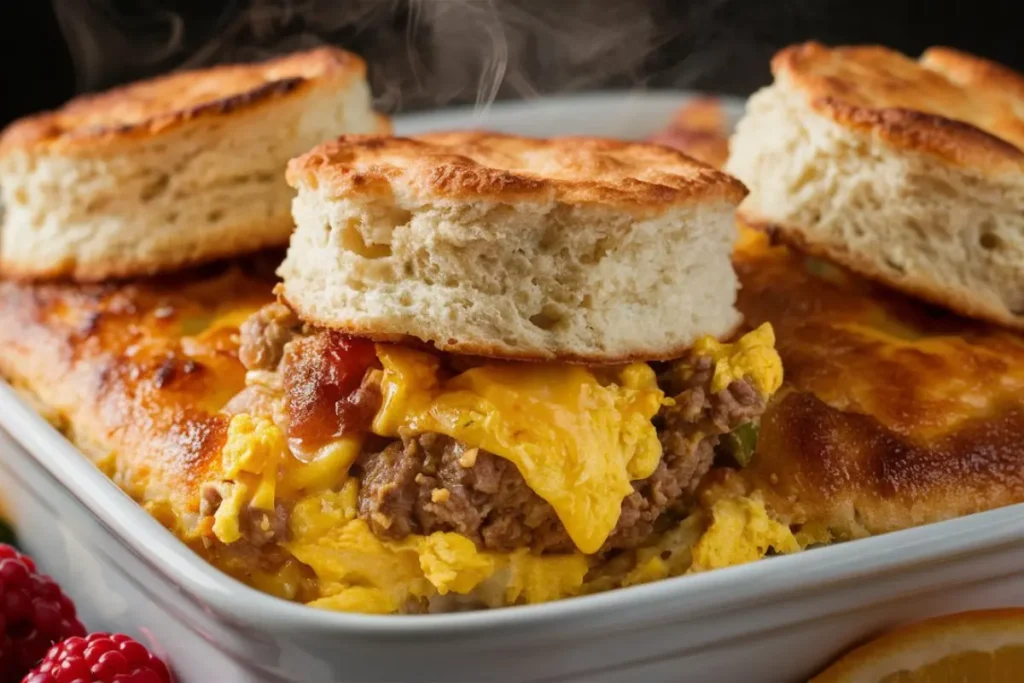 Breakfast Casserole with Biscuits