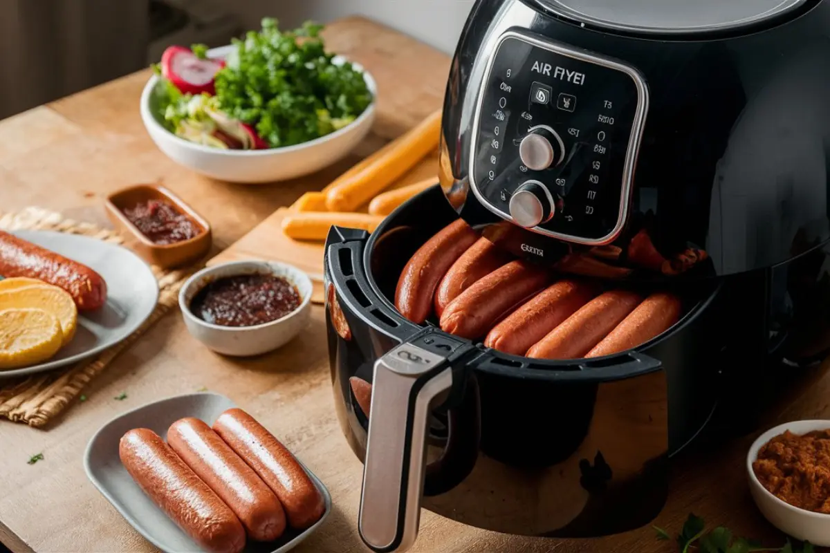 How long do you cook hot dogs in an air fryer?
